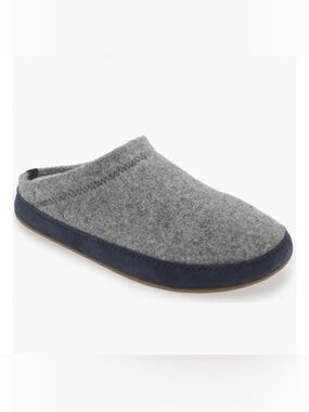OluKai Hamani Hulu Mens Size 15 Grey Slip On Slipper Sheep Fur Lined House Shoes